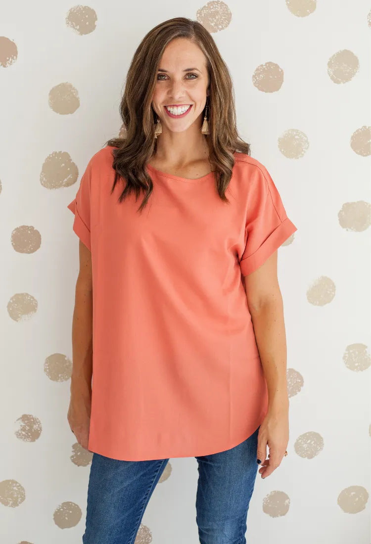 Karissa Rolled Sleeve Top