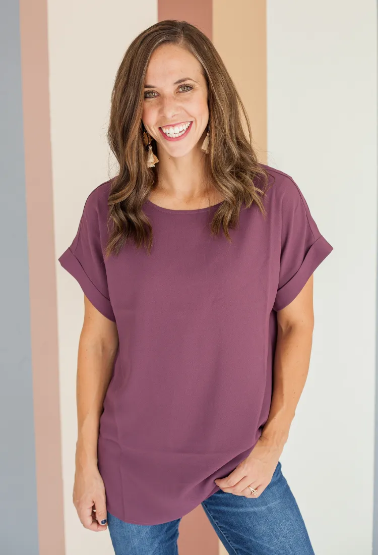 Karissa Rolled Sleeve Top