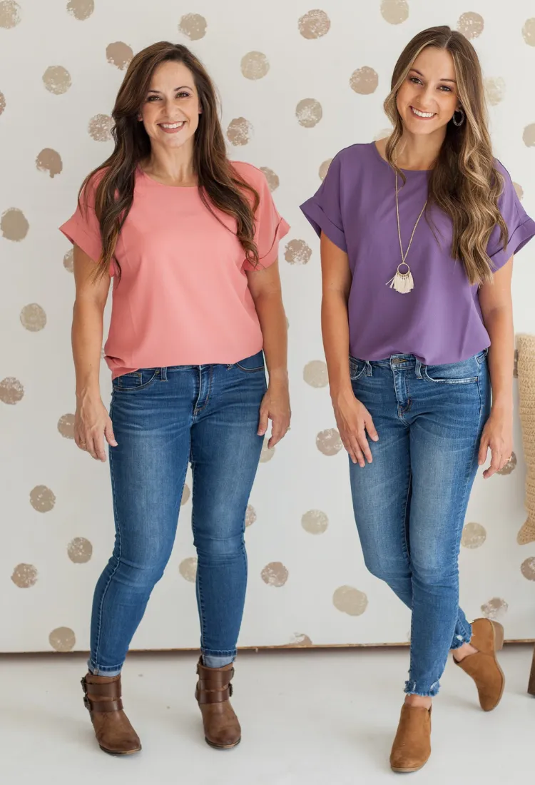 Karissa Rolled Sleeve Top