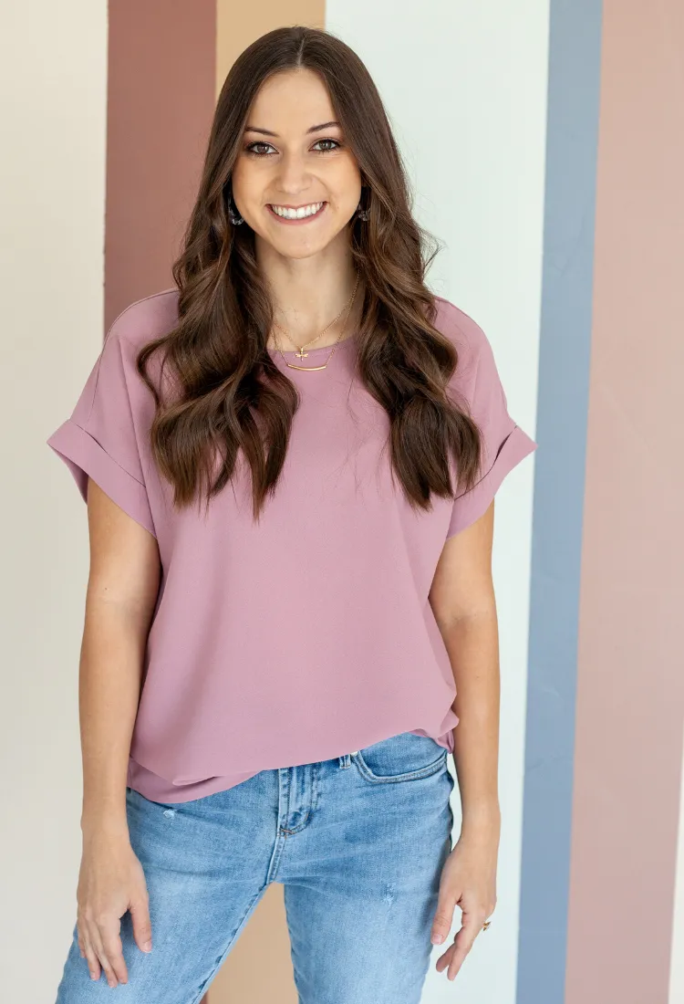 Karissa Rolled Sleeve Top