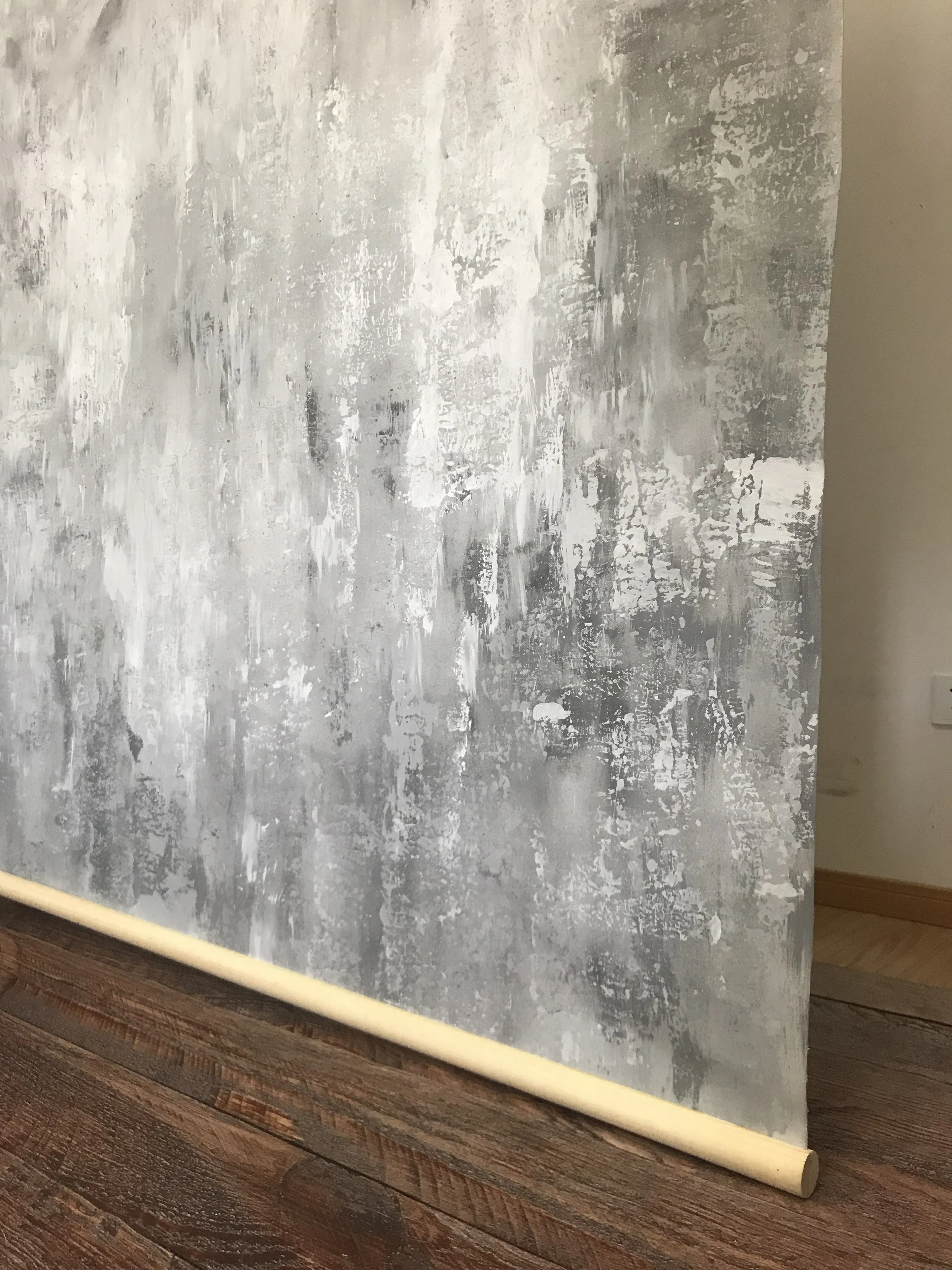 Kate Hand Painted Abstract Texture Bright Grey White Spray Backdrops