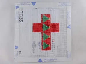Kathy Schenkel Designs, LLC TC155 Trees on Red Tiny Cube