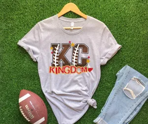 KC Kingdom Football Letters Grey Tee