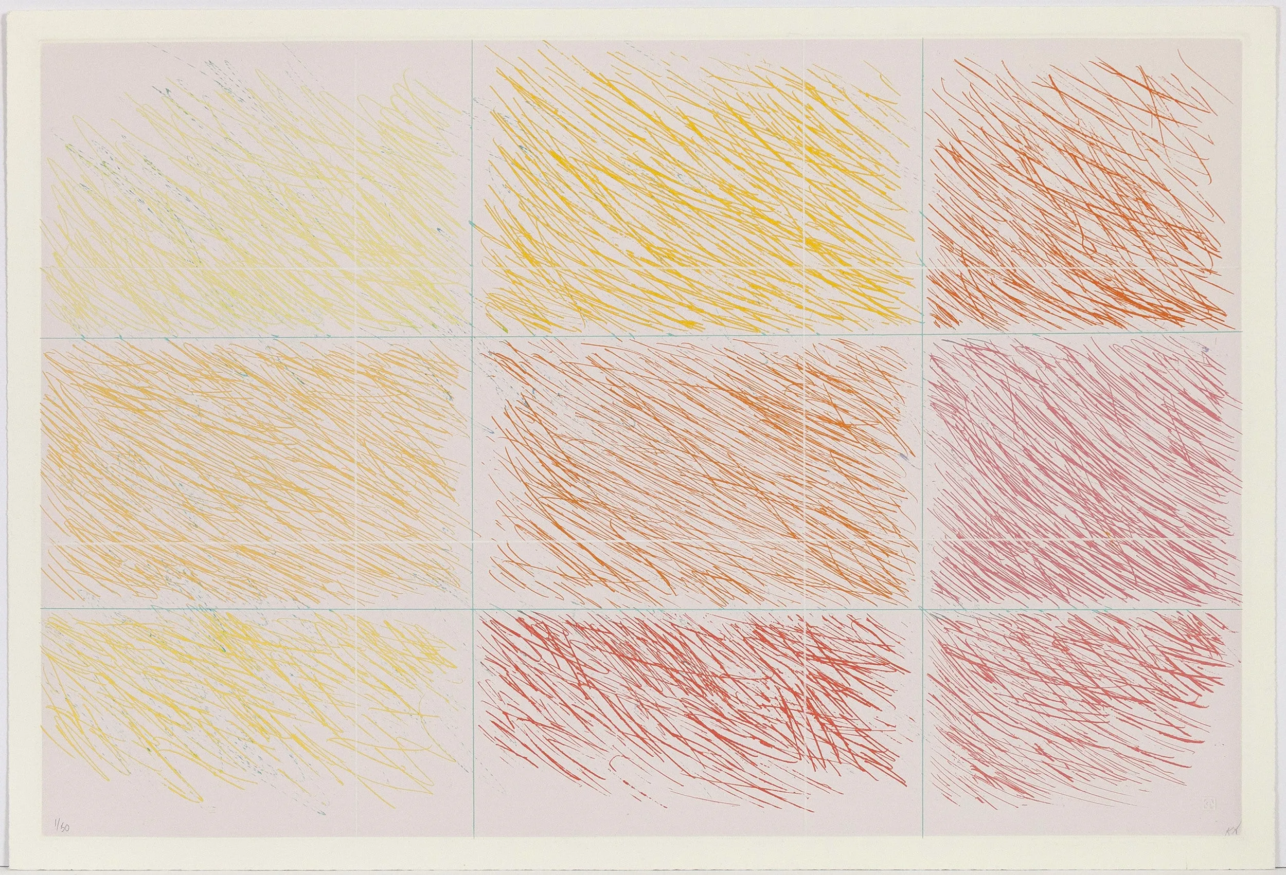 KENNETH NOLAND "MARRON" ETCHING, 1990