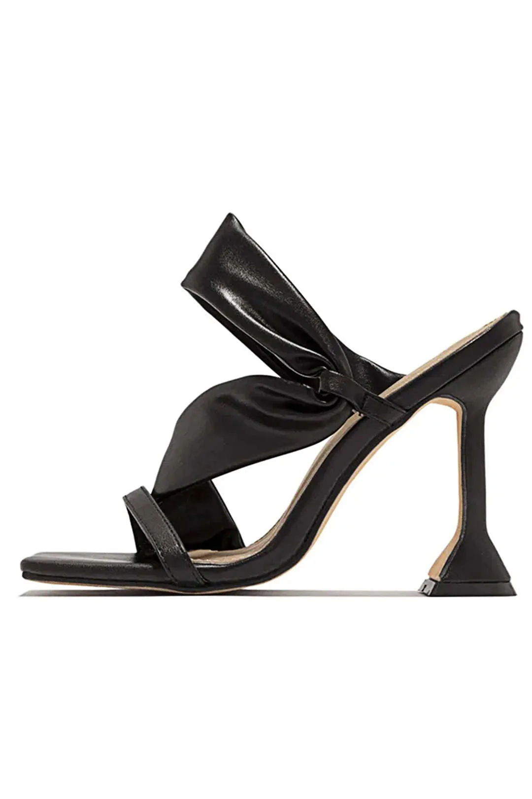 Kenzie - Metallic Ruched Design Woman's High Heel Sandals