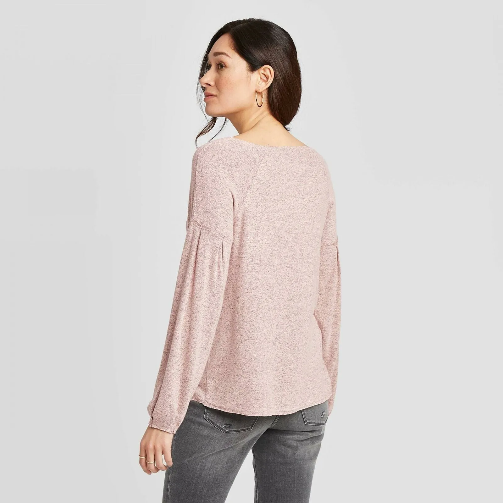 Knox Rose Women's Radiate Love Long Sleeve Scoop Neck Top