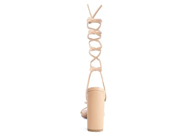 LACE UP BLOCK HEELED SANDAL