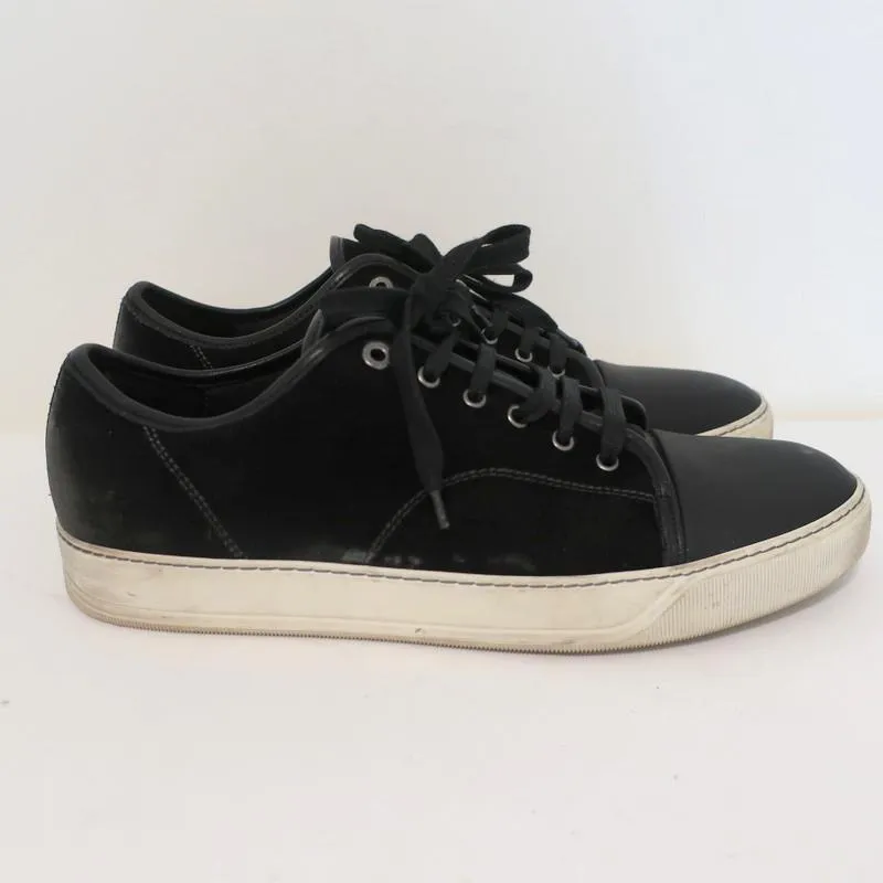 Lanvin Velvet Cap Toe Low Top Sneakers Black Size 11