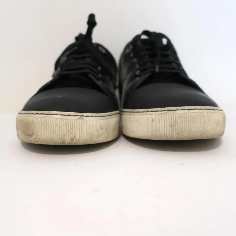 Lanvin Velvet Cap Toe Low Top Sneakers Black Size 11