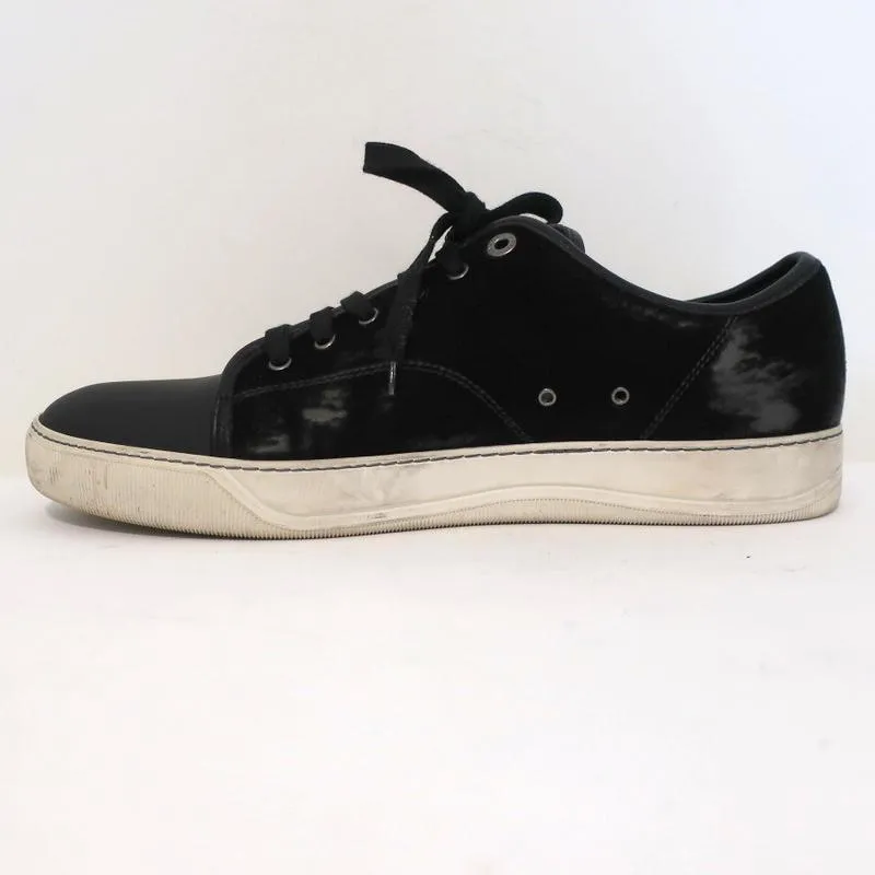 Lanvin Velvet Cap Toe Low Top Sneakers Black Size 11