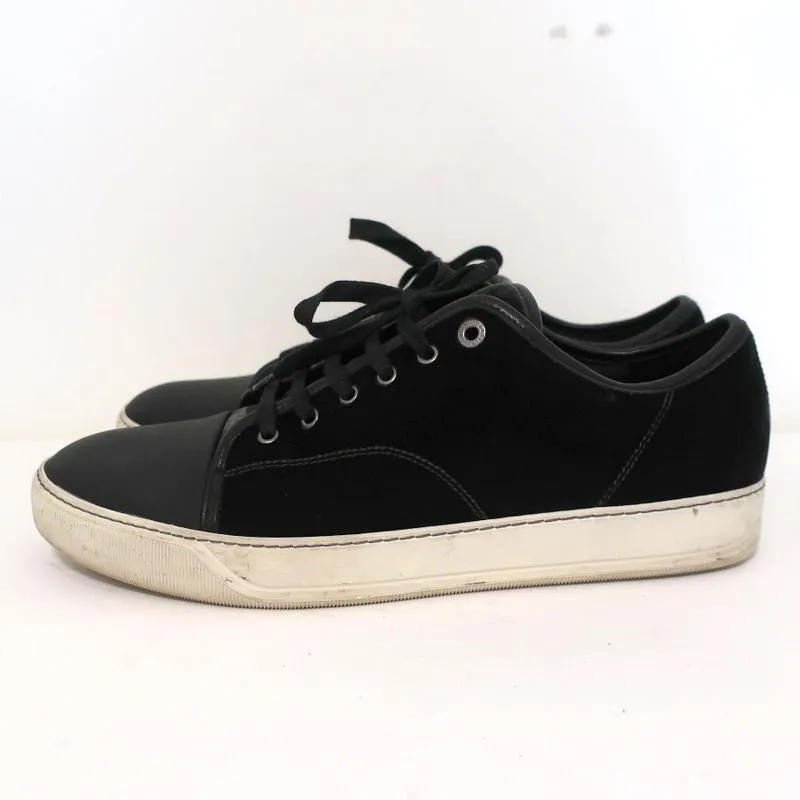 Lanvin Velvet Cap Toe Low Top Sneakers Black Size 11