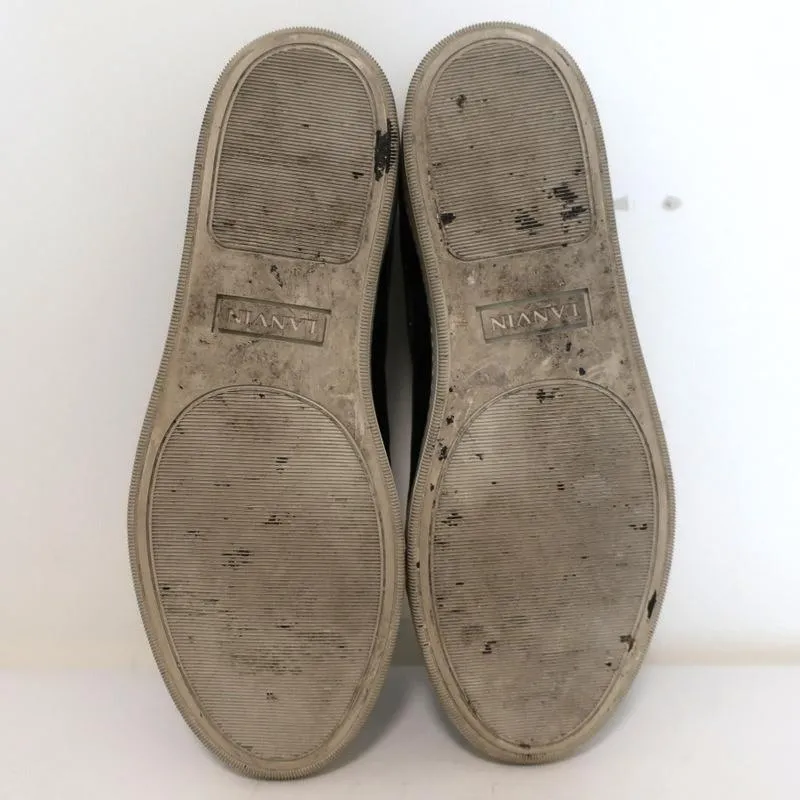 Lanvin Velvet Cap Toe Low Top Sneakers Black Size 11