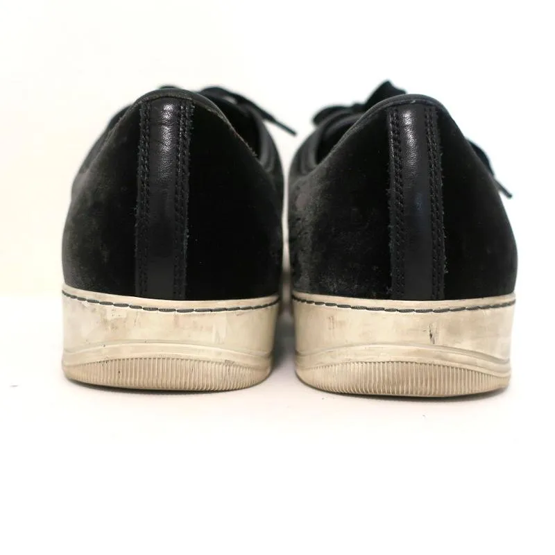 Lanvin Velvet Cap Toe Low Top Sneakers Black Size 11