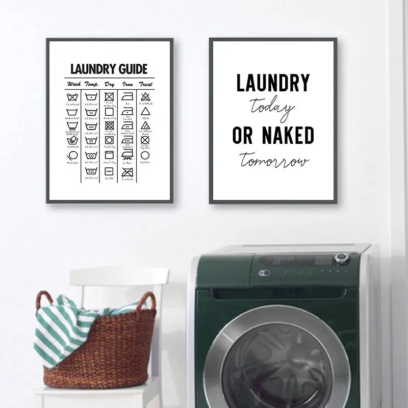 Laundry Today Room Wall Decor Laundry Symbols Wall Art