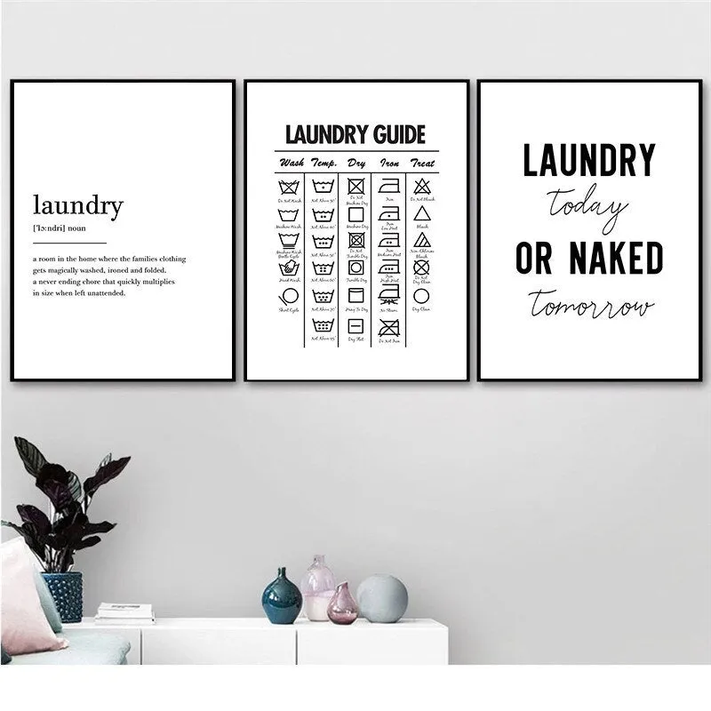 Laundry Today Room Wall Decor Laundry Symbols Wall Art
