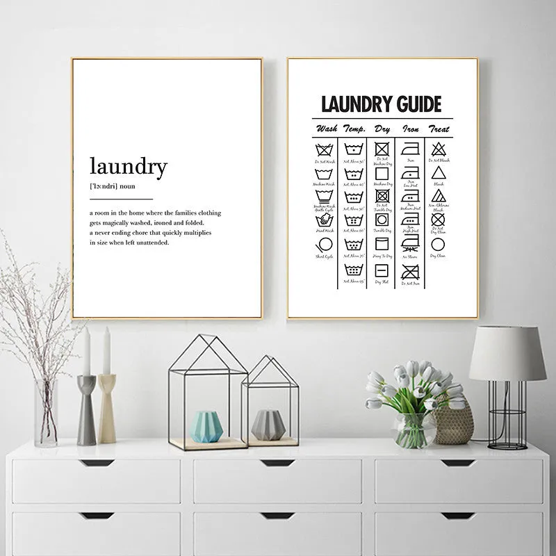 Laundry Today Room Wall Decor Laundry Symbols Wall Art