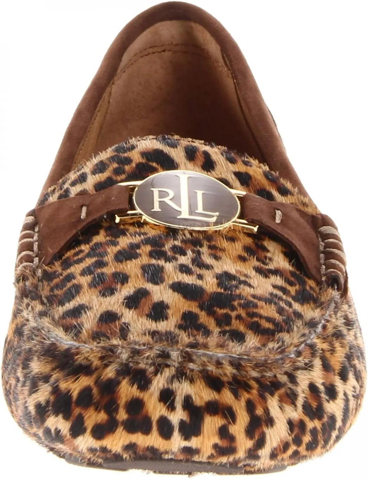 Lauren Ralph Lauren Women's Carley II 2 Vintage Loafer Flats Cheetah Brown 6.5M
