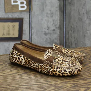Lauren Ralph Lauren Women's Carley II 2 Vintage Loafer Flats Cheetah Brown 6.5M