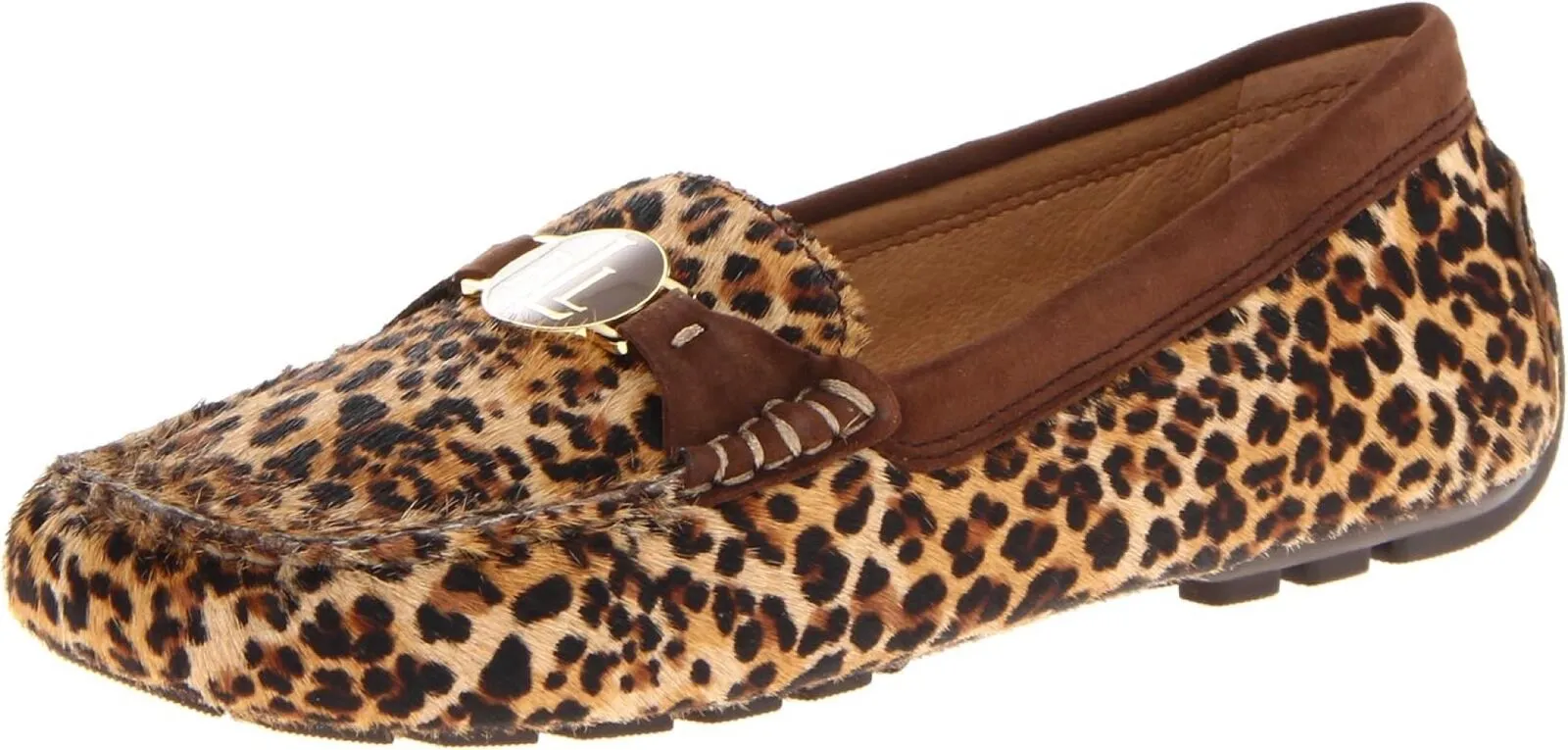 Lauren Ralph Lauren Women's Carley II 2 Vintage Loafer Flats Cheetah Brown 6.5M