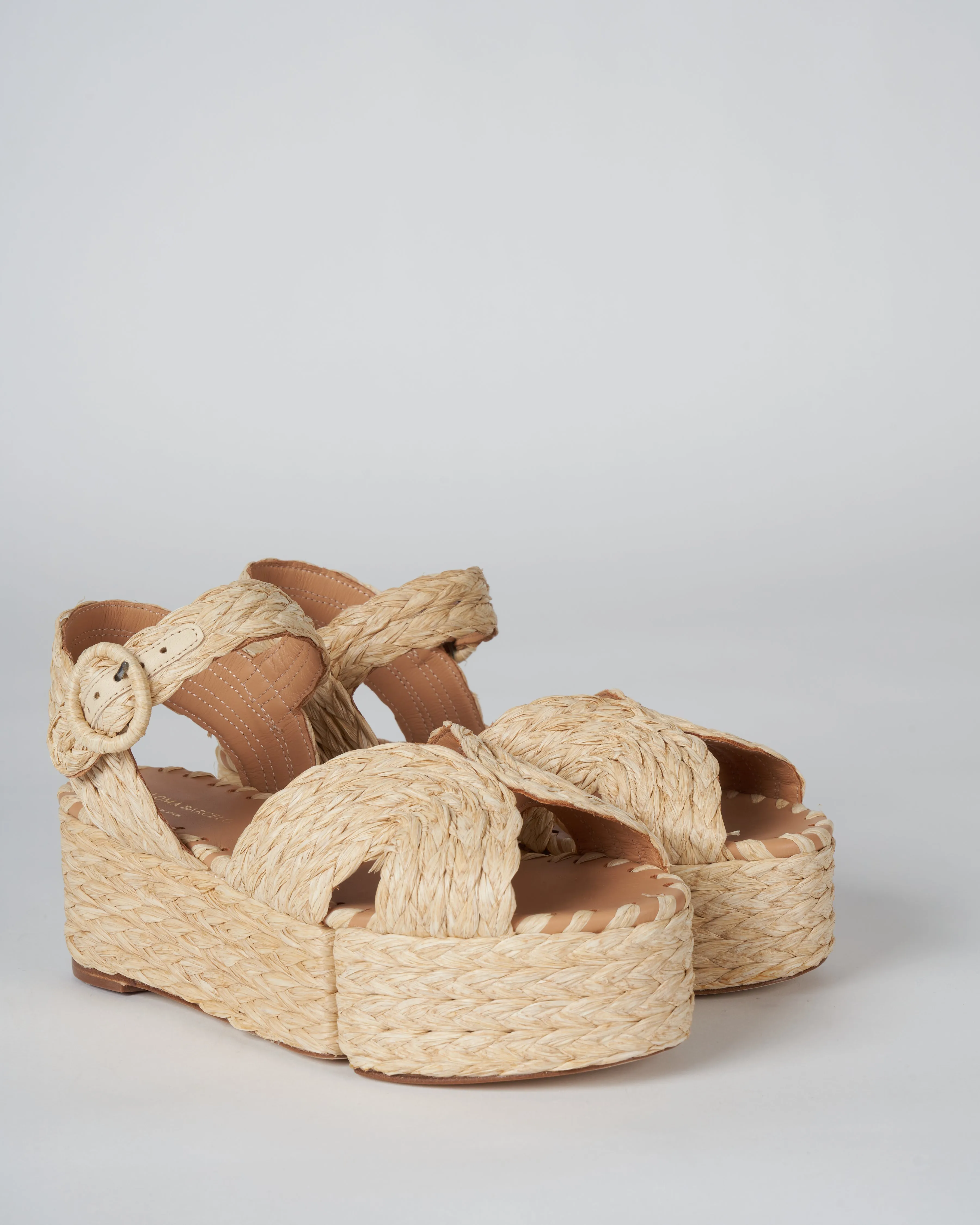 layna braided natural wedge - natural
