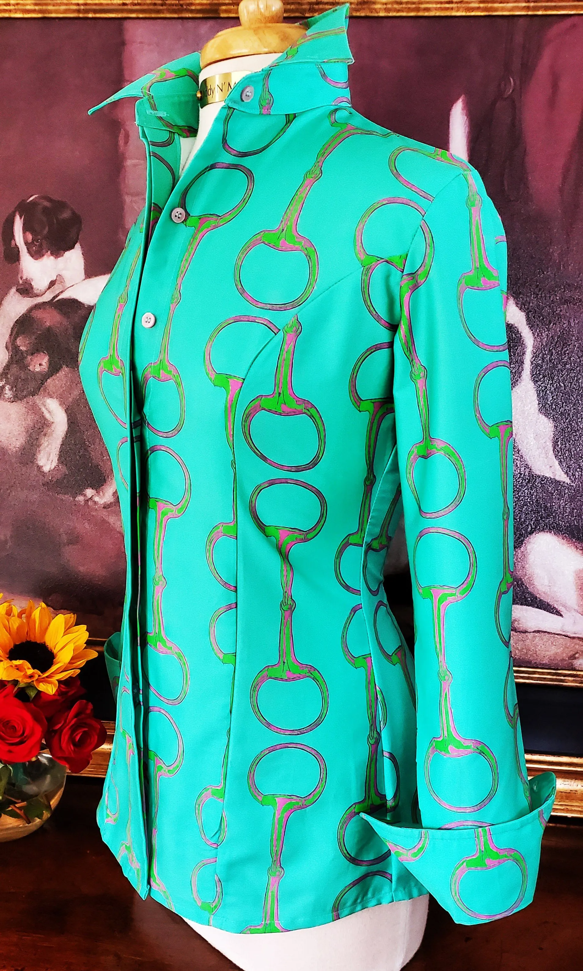 LIME SNAFFLES ON TURQUOISE