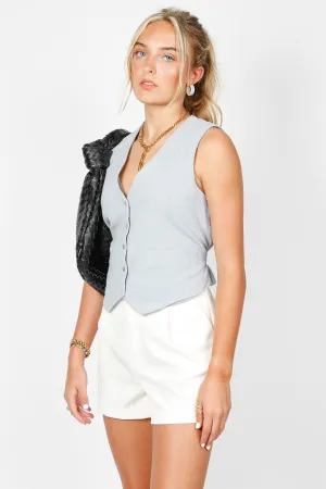 Linen Vest - Ice