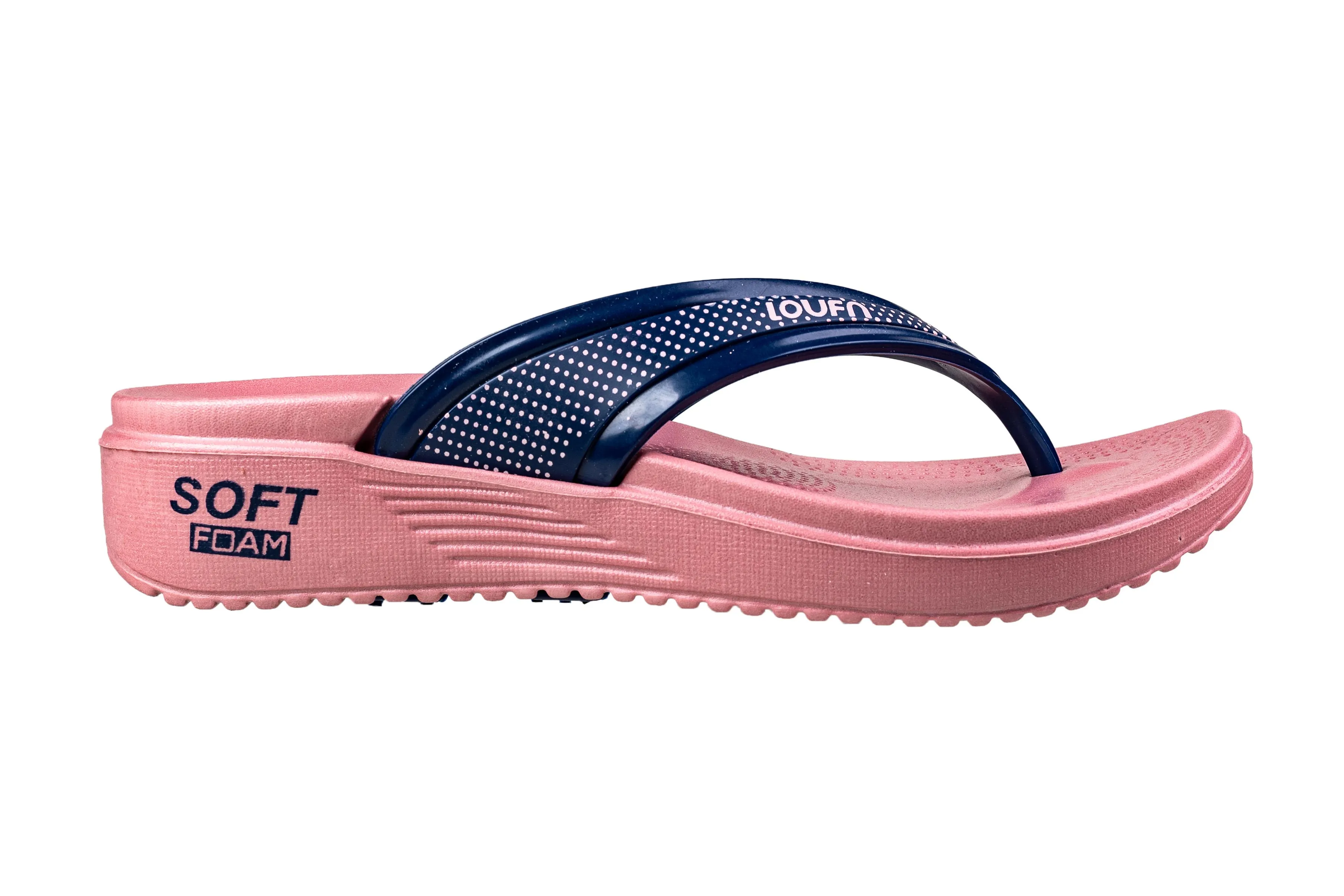 Loufn Ladies Peach Chappal EVA
