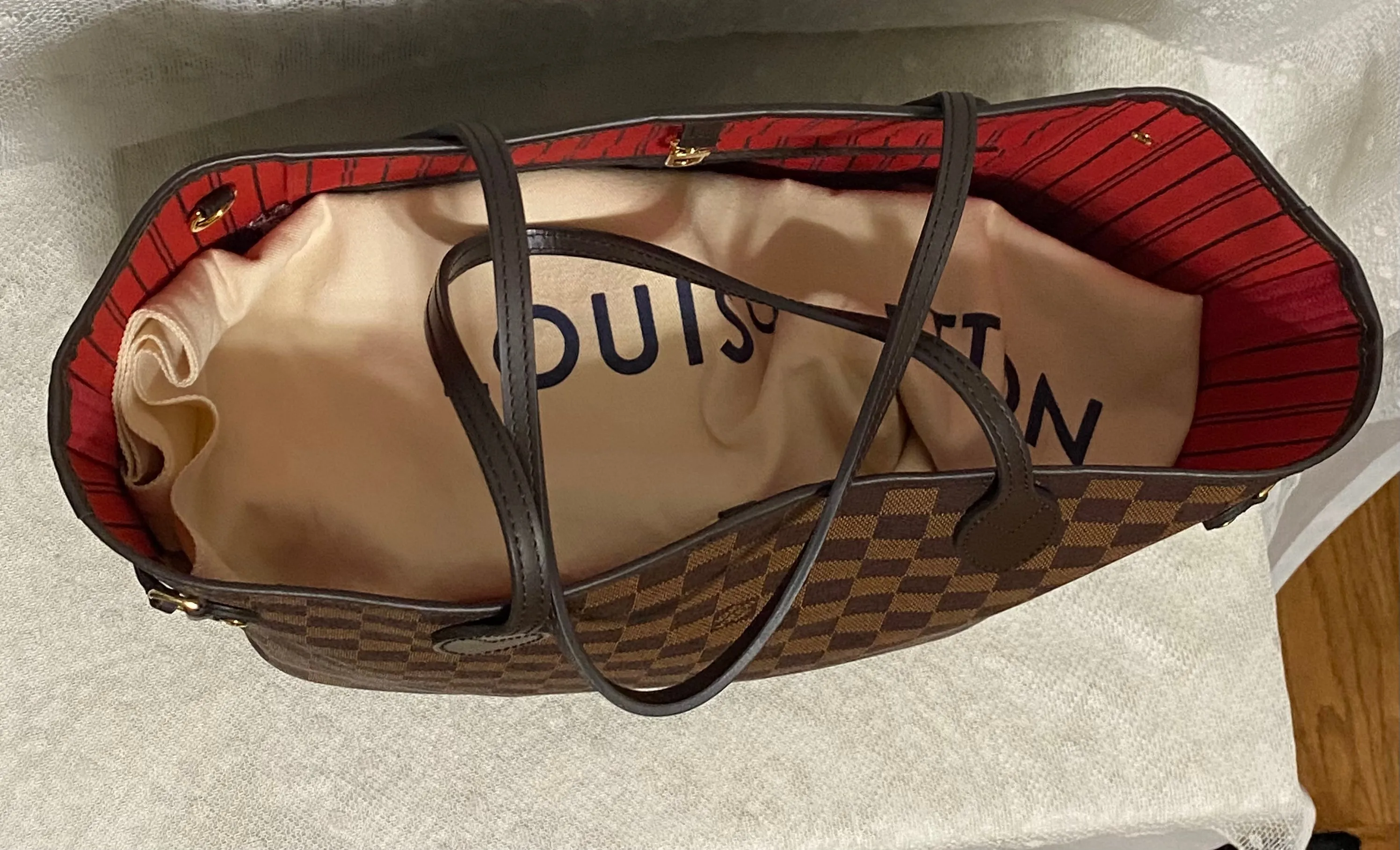 Louis Vuitton Damier Ebene Neverfull MM Tote
