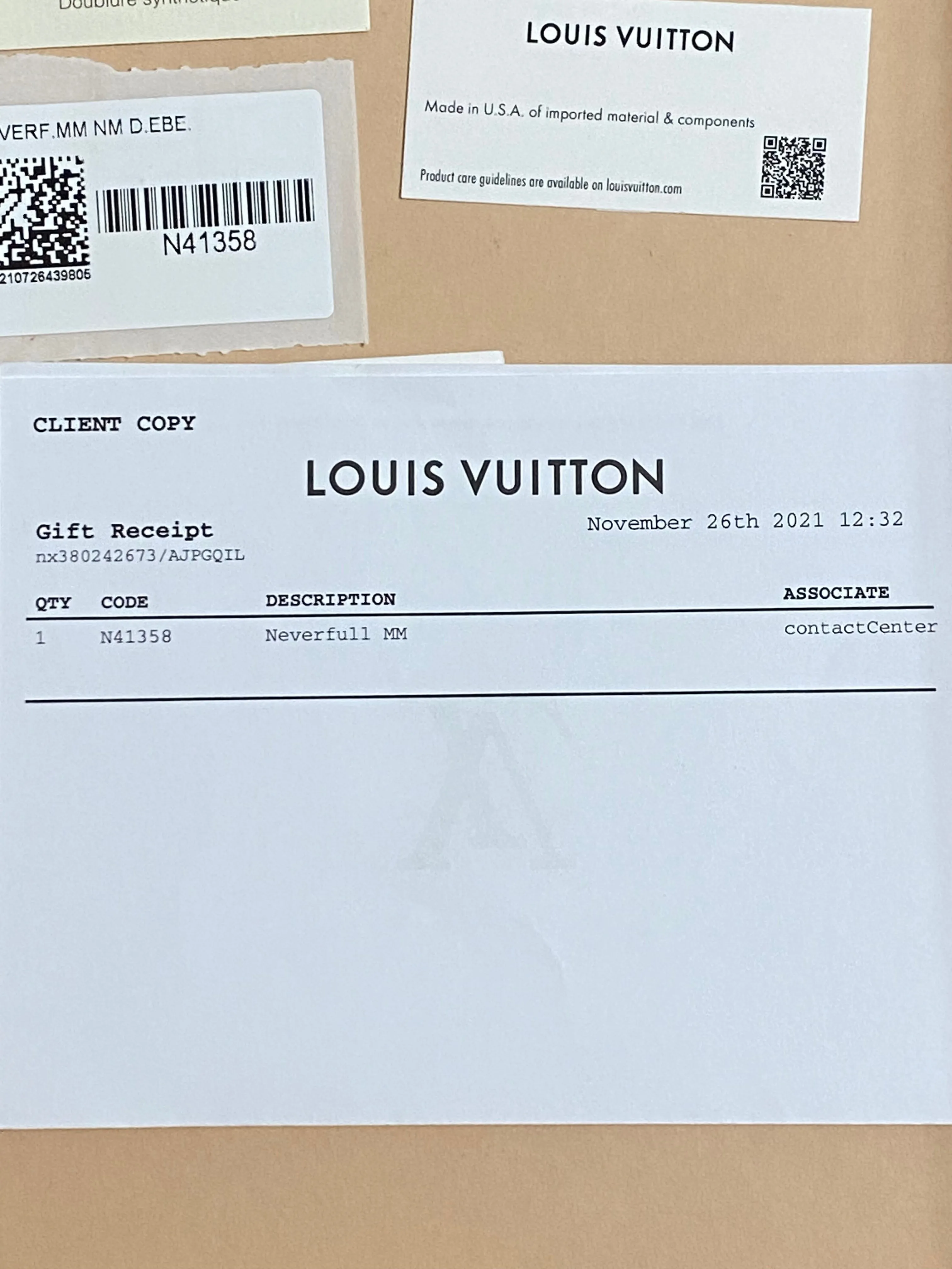 Louis Vuitton Damier Ebene Neverfull MM Tote