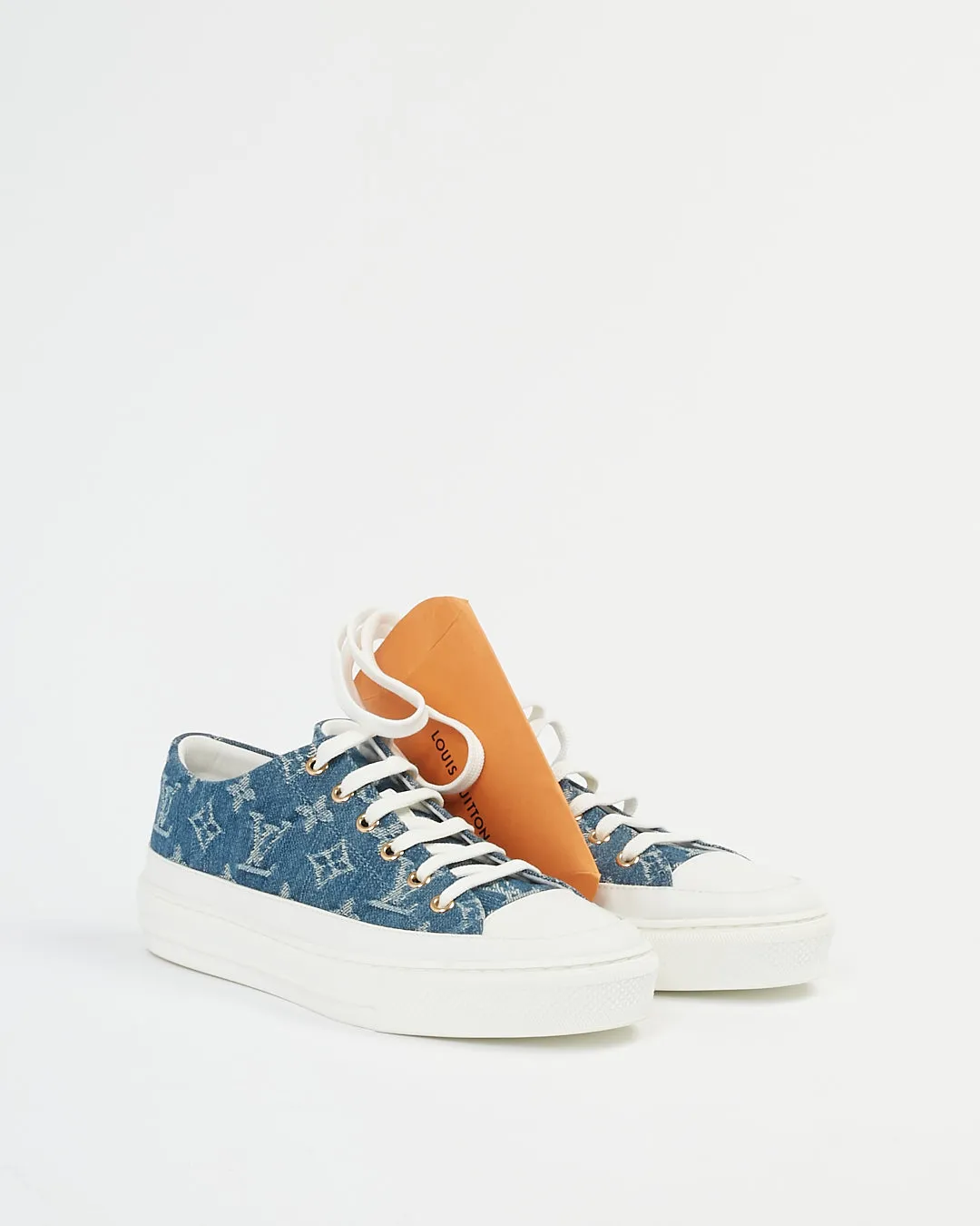Louis Vuitton Denim Monogram Low Top Sneakers - 38