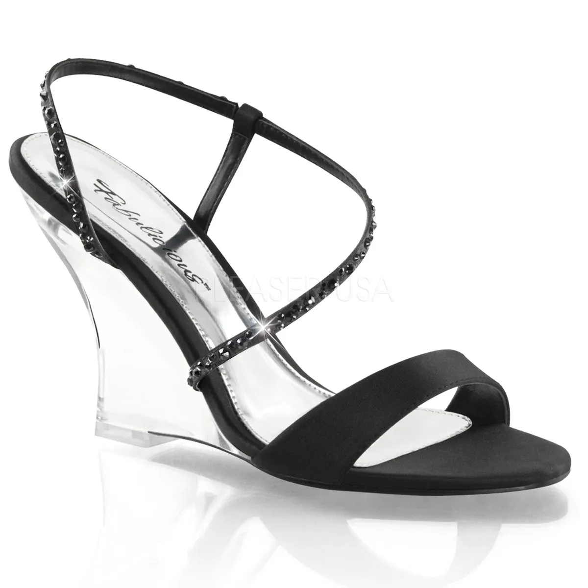 LOVELY-417  Black Satin/Clear