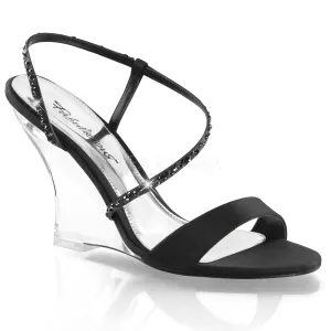 LOVELY-417  Black Satin/Clear