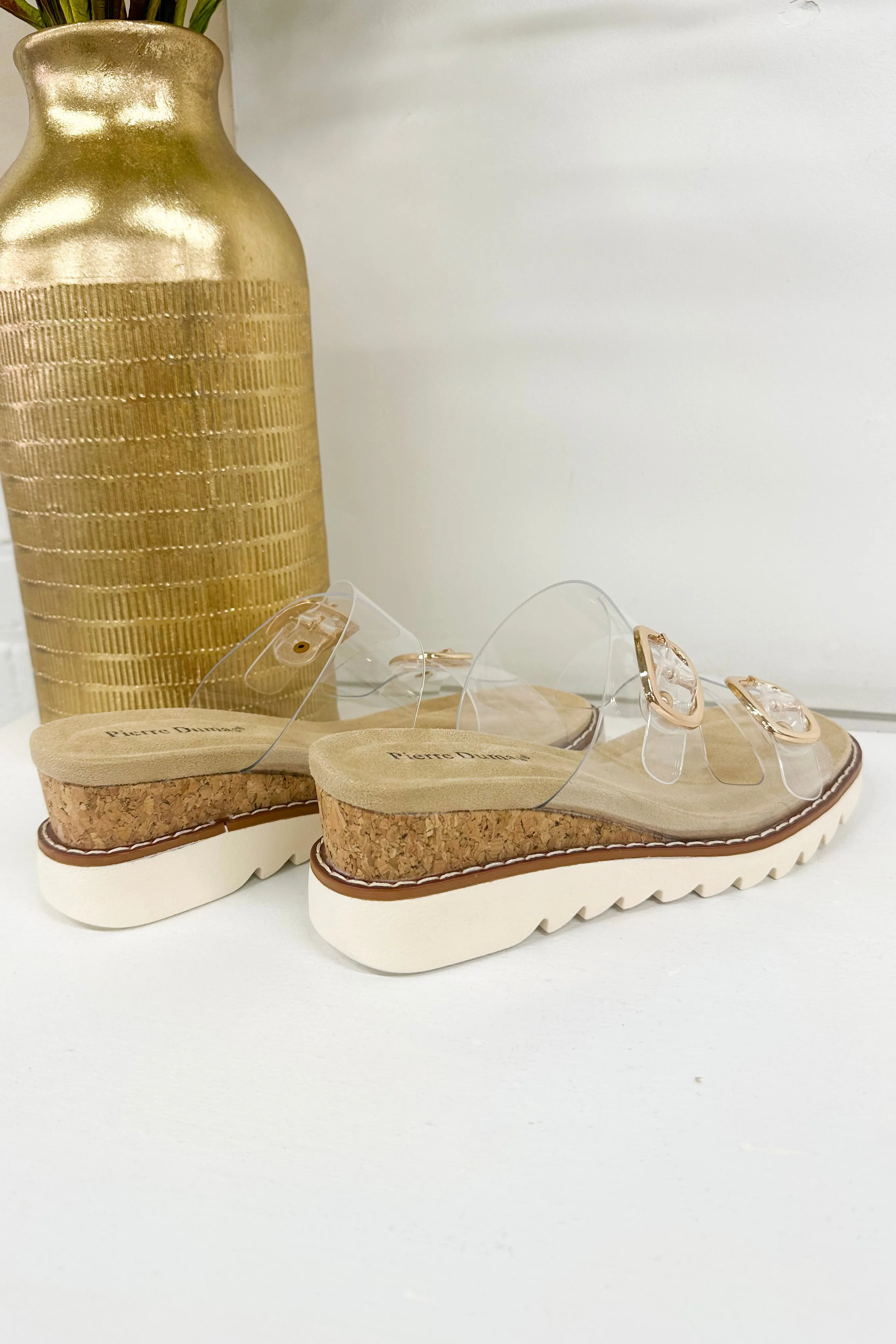 Lucite Buckle Wedge