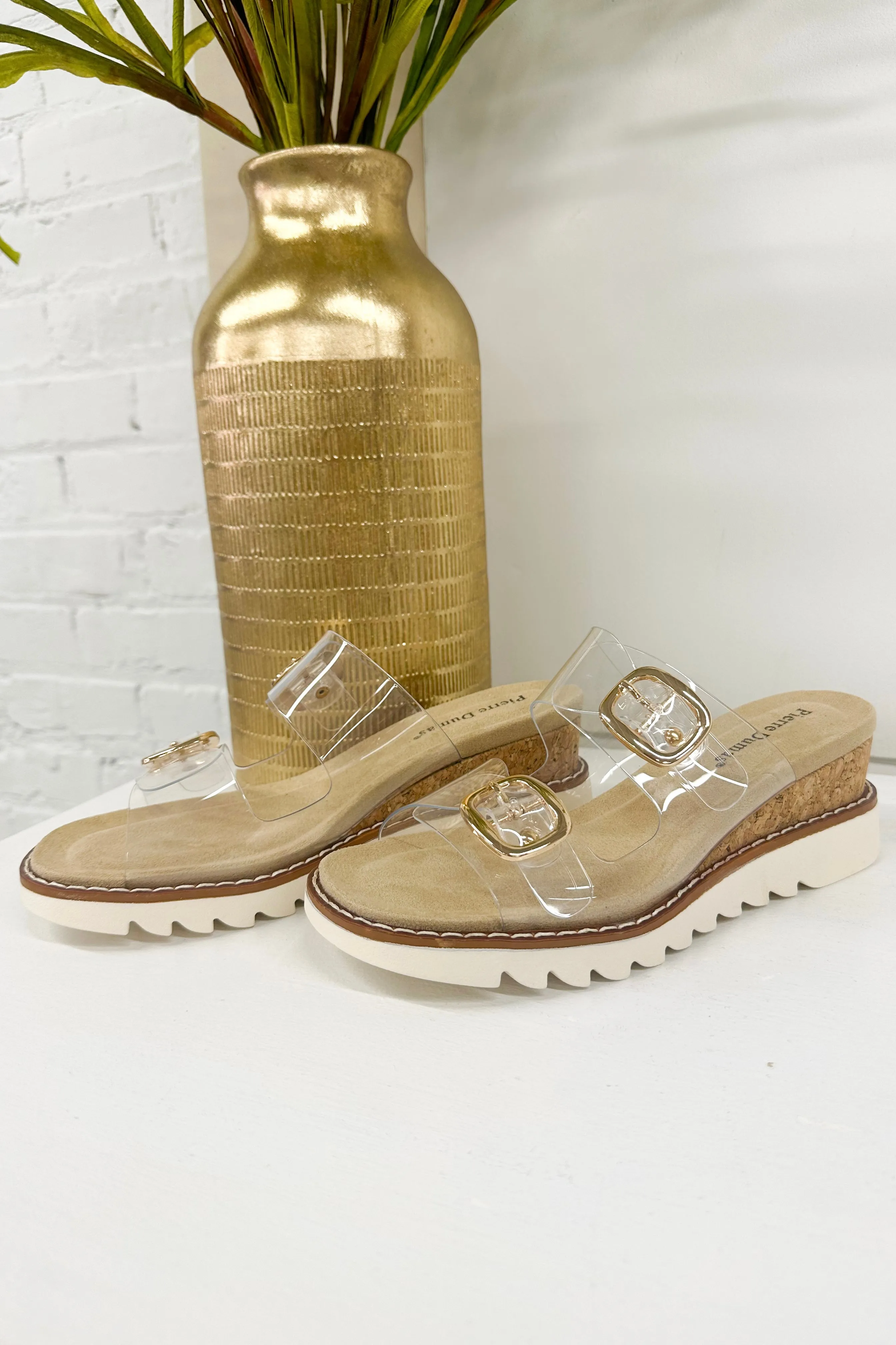 Lucite Buckle Wedge
