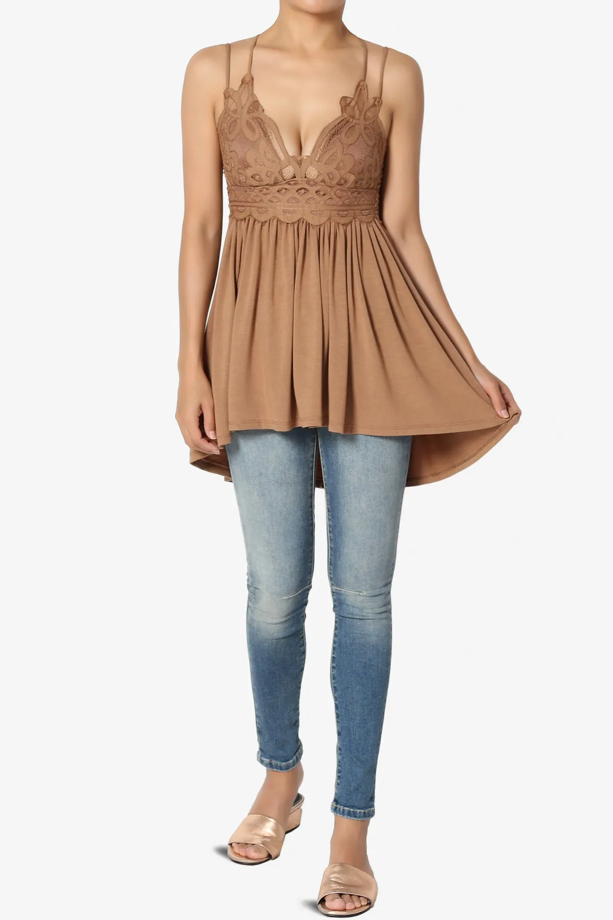 Lynden Crochet Lace Jersey Tunic Cami