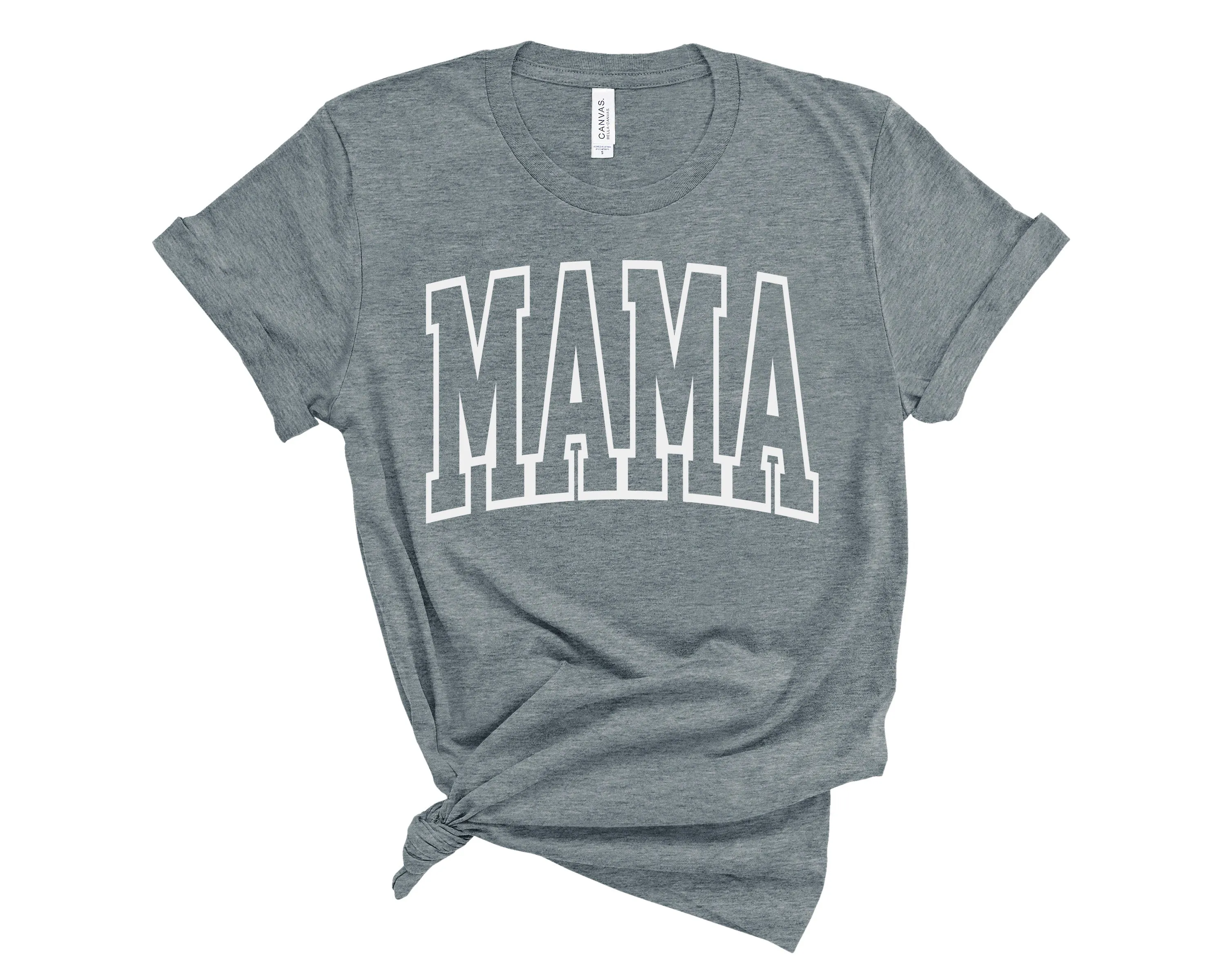 Mama Big Outline - Bella   Canvas Unisex Adult Tee | White ink