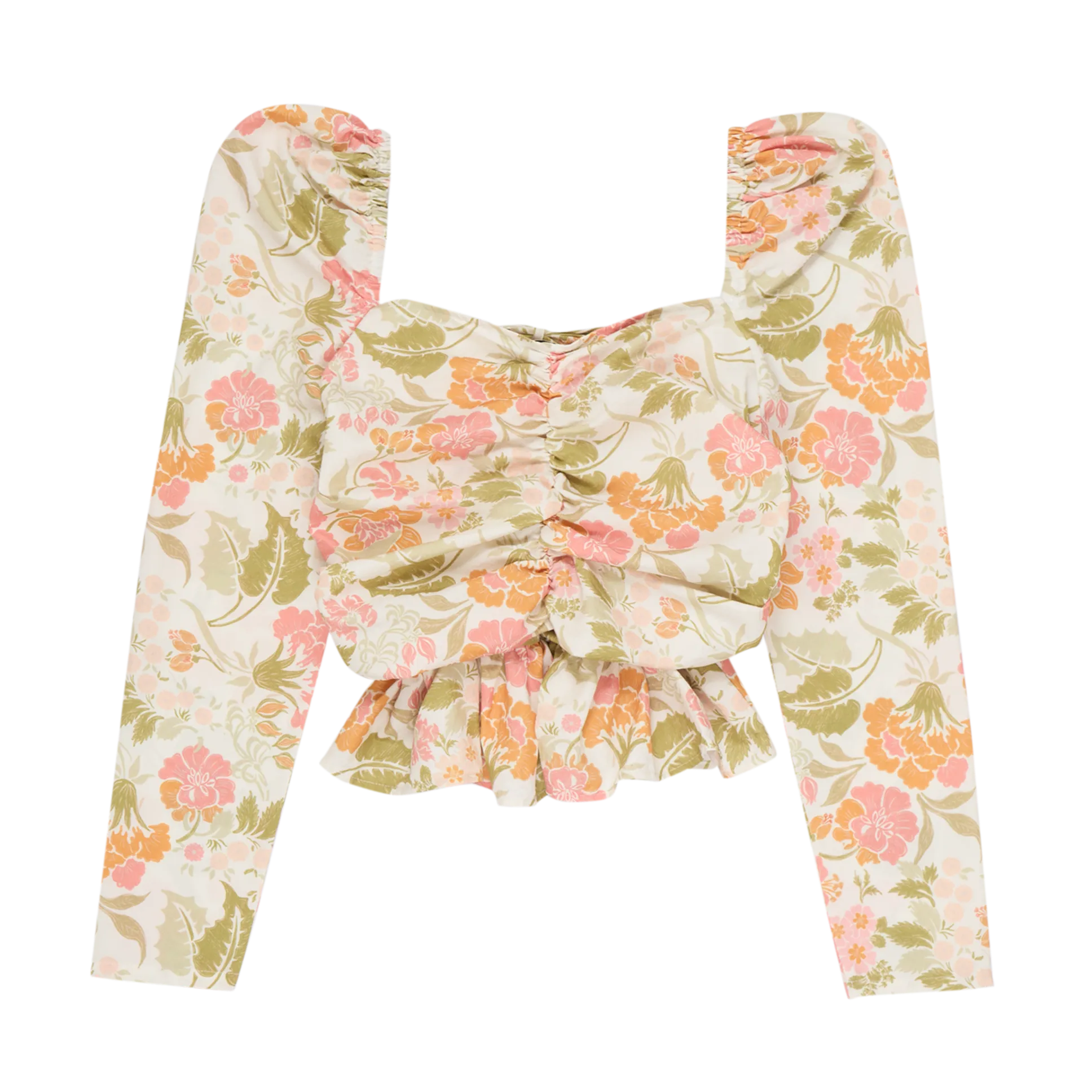 MAMA Rafaella Ruched Floral Blouse
