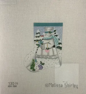 Melissa Shirley 730N Winter White Snowman Mini Stocking