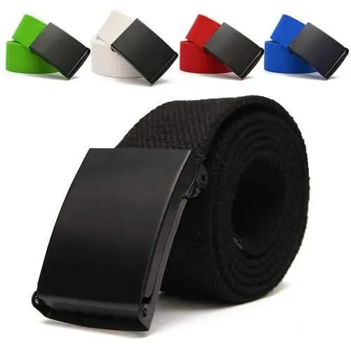 Men Women Plain Webbing Fashion Waist Belt Waistband Casual Canvas Belt 5 Colors