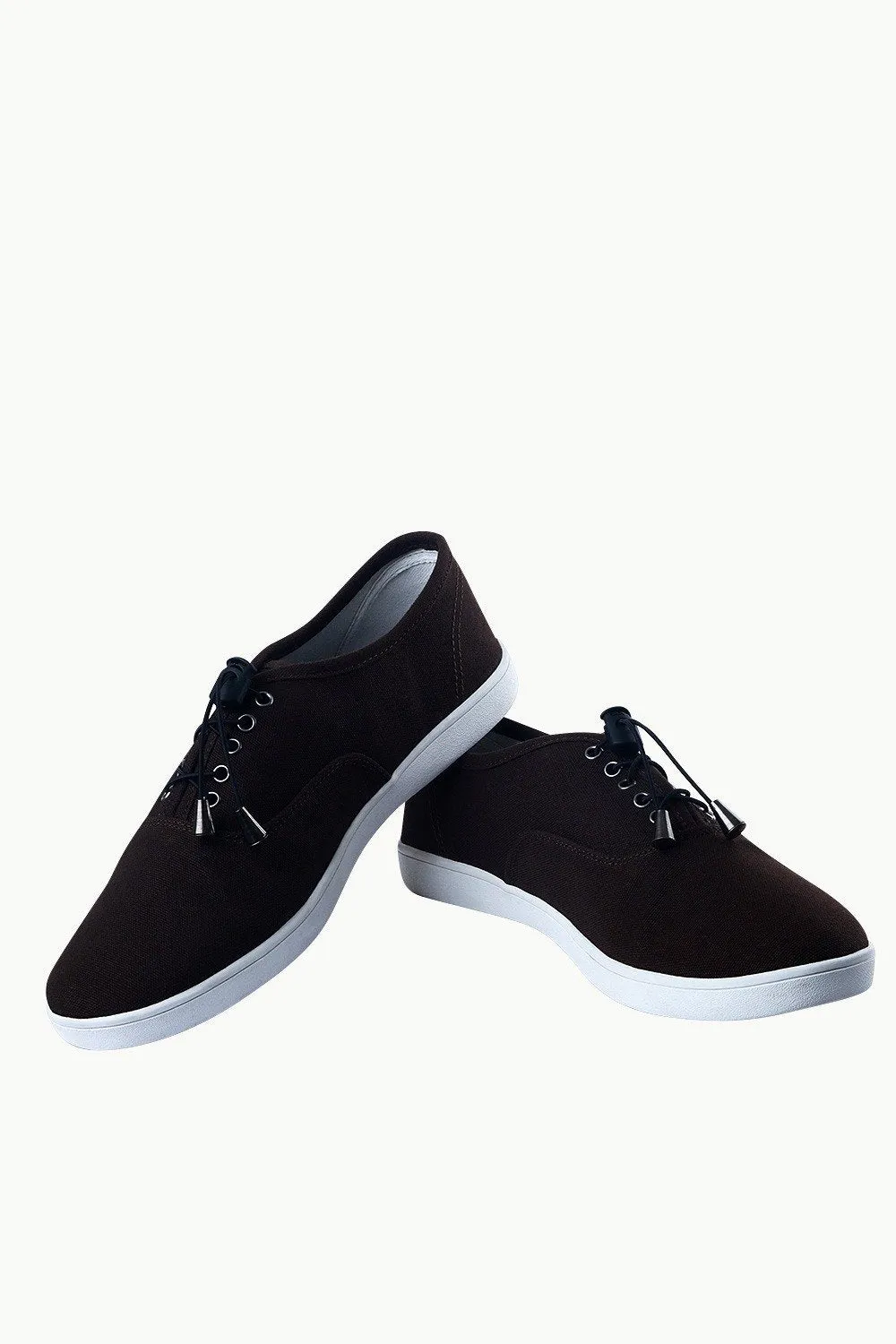 Men's Elastic Tassel Chocolate Brown Boat Shoes