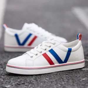 Men's Striped Multi Colored Low Tops