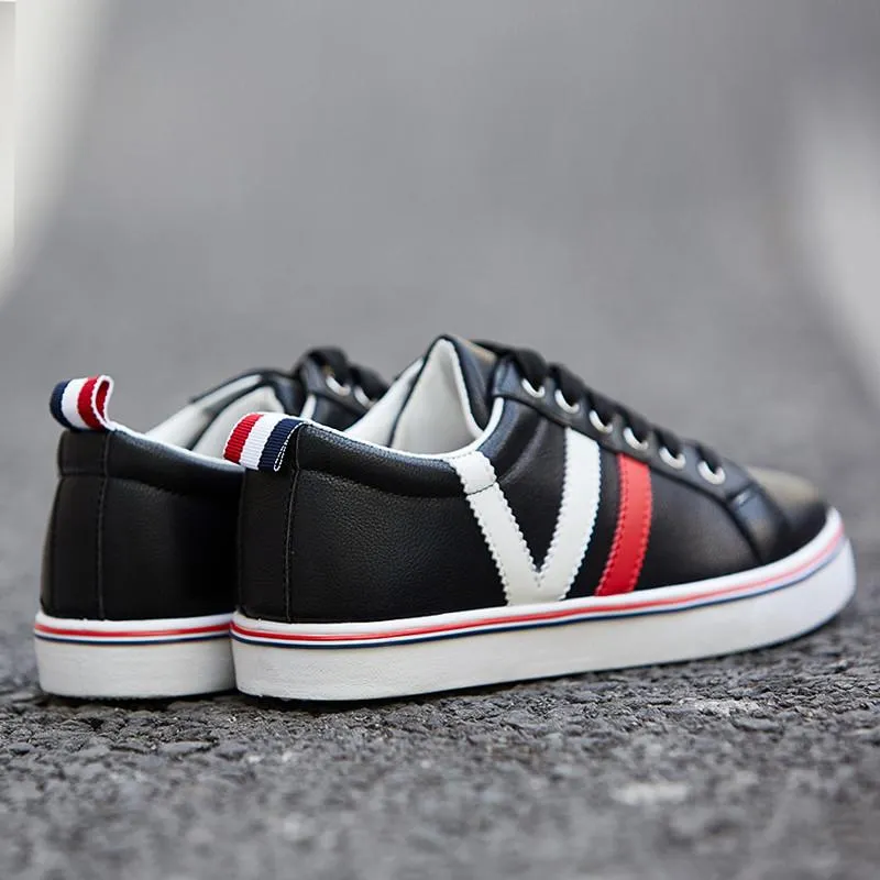Men's Striped Multi Colored Low Tops