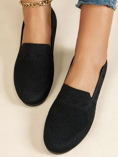 Mesh slip-ons met ronde neus