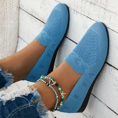 Mesh slip-ons met ronde neus