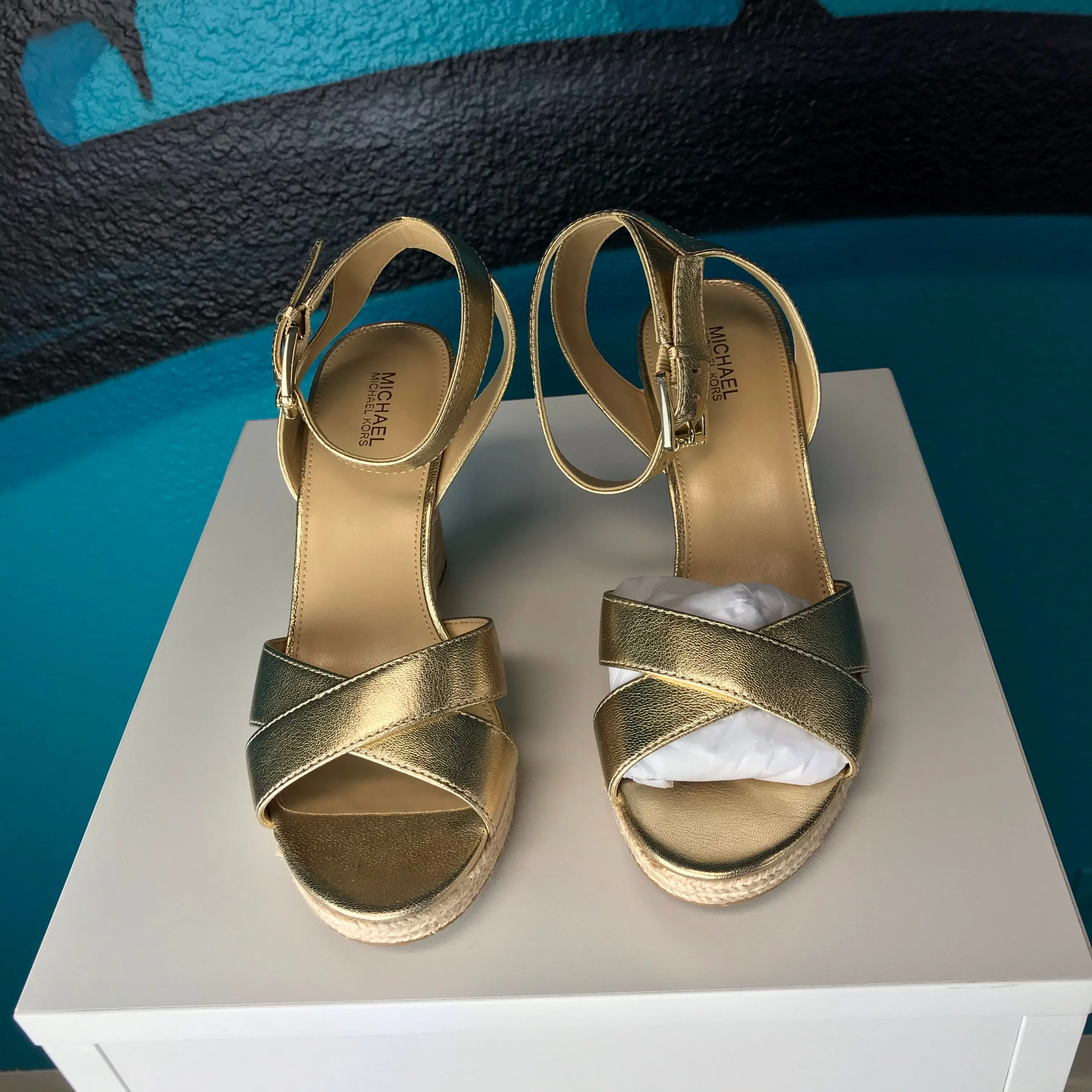 Michael Kors Gold Wedges