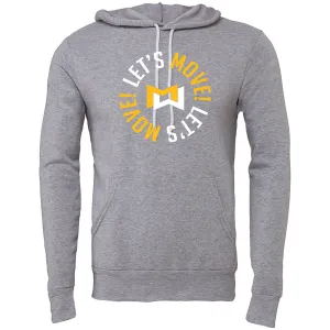 MOSSA Unisex Bella   Canvas Hoodie (grey) - MOVE30 LET'S MOVE Circle Logo
