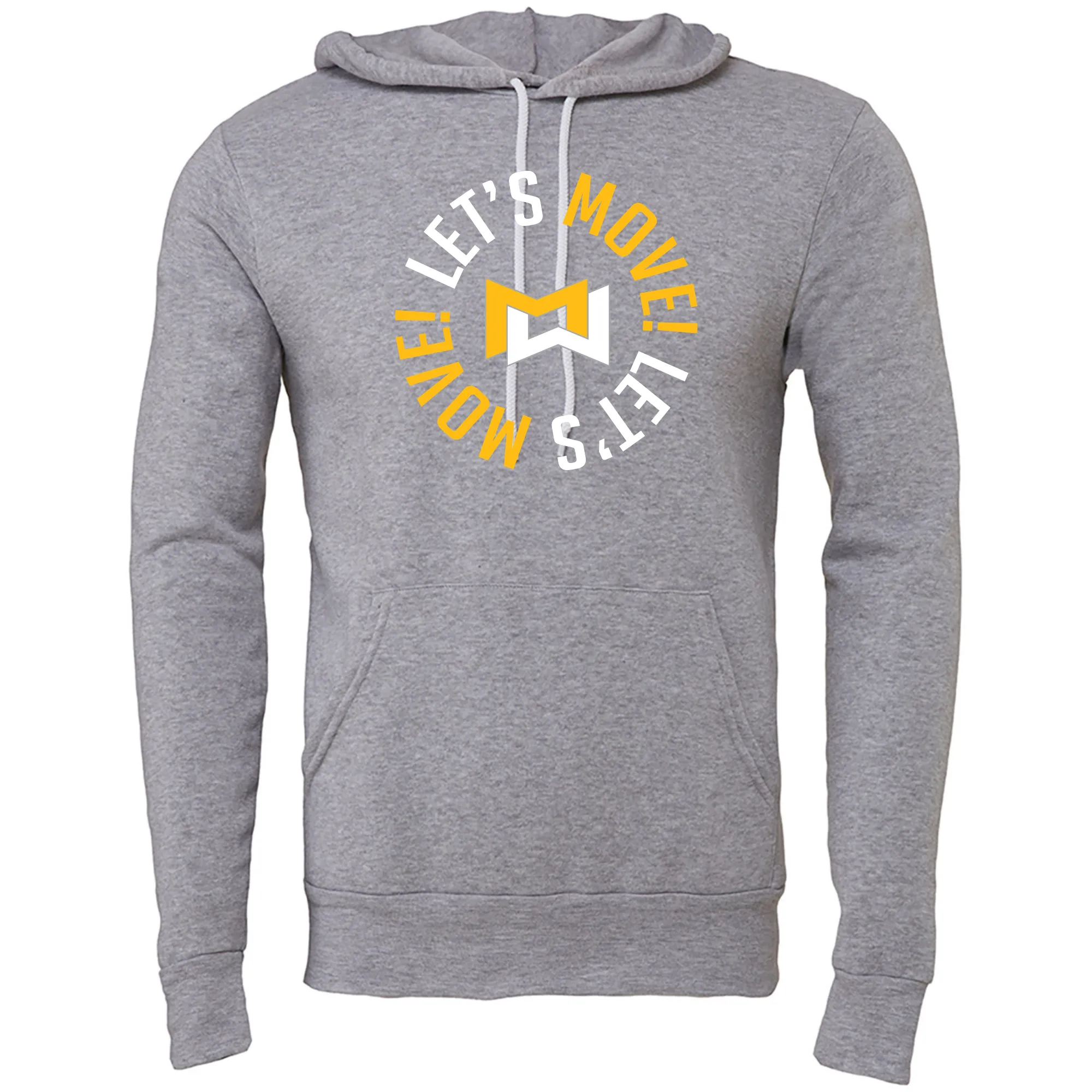 MOSSA Unisex Bella   Canvas Hoodie (grey) - MOVE30 LET'S MOVE Circle Logo