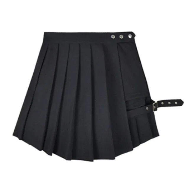 New Arrival Women Pleated Skir Hot sale Short Punk Girl's Skirt Short Gothic Harajuku Summer Gray Plaid Skirts Shorts