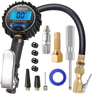 New in box! AstroAI Digital Tire Inflator with Pressure Gauge, 250 PSI Air Chuck and Compressor Accessories Heavy Duty with Rubber Hose and Quick Connect Coupler for 0.1 Display Resolution, Black