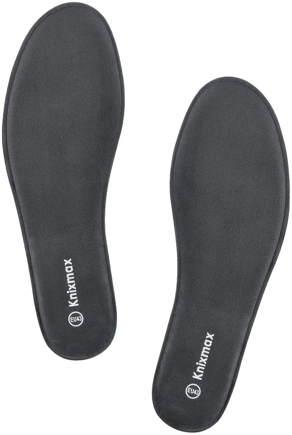 New Knixmax Men's Memory Foam Slipper Insoles, Replacement Shoe Inserts for Sneakers Loafers Slippers Sport Shoes Work Boots, Comfort Cushioning Innersoles Warm Shoe Liners Grey US 8/EU 41